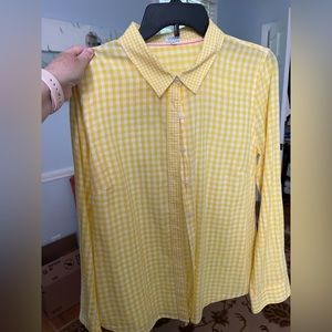 Yellow check Crown &Ivy button up. Size Medium.